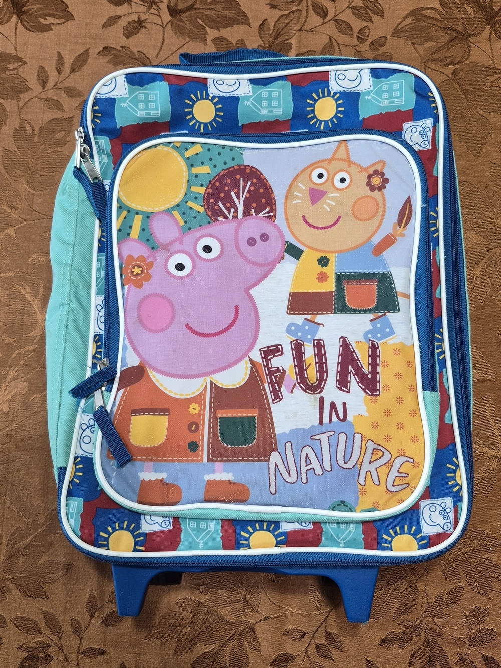 Peppa Pig Kids Rolling Backpack - Blue/Turquoise - Fun in Nature